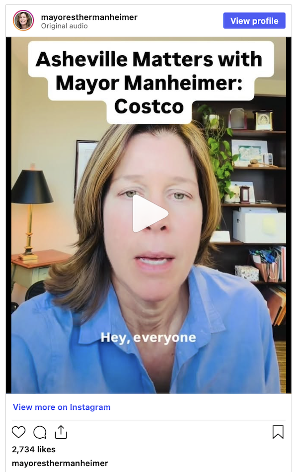 Mayor Esther Manheimer talks about Costco and Asheville.