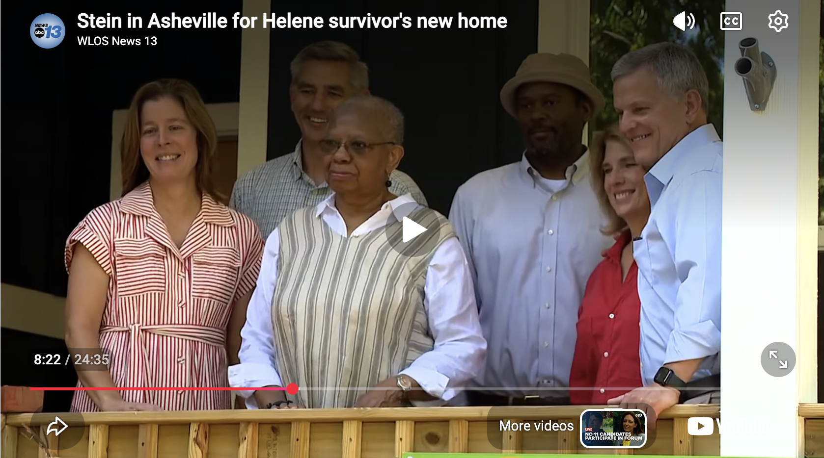 WLOS NEWS 13: Asheville woman welcomed back into her home, rebuilt after Helene