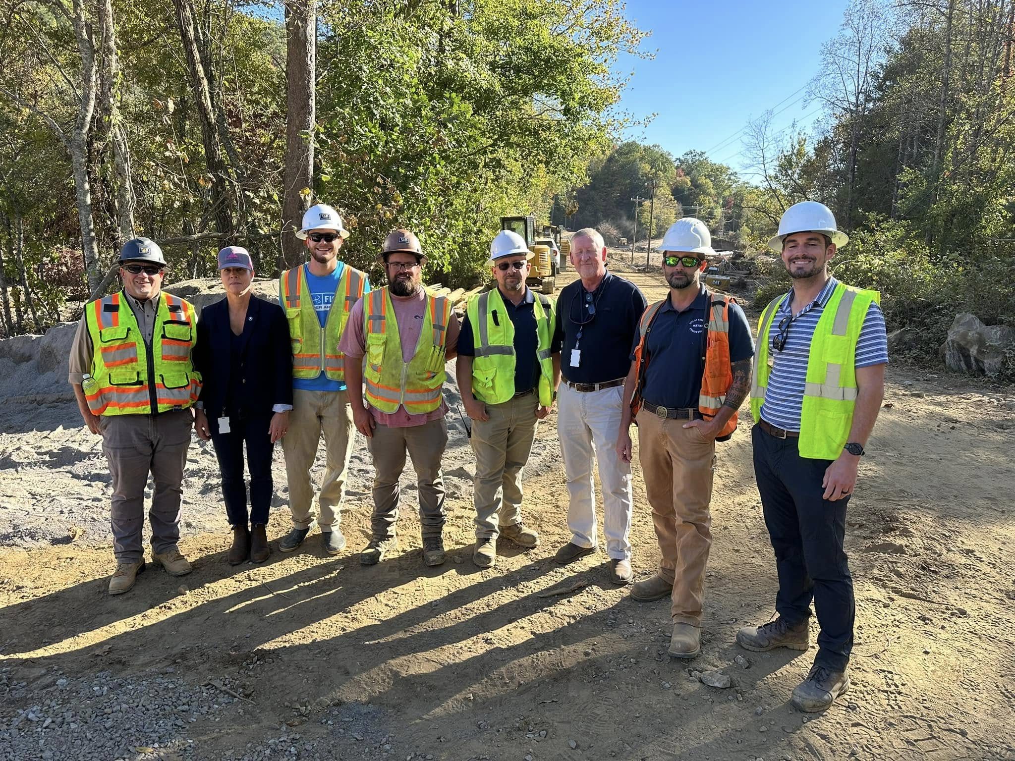 Esther Manheimer with a water line repair crew