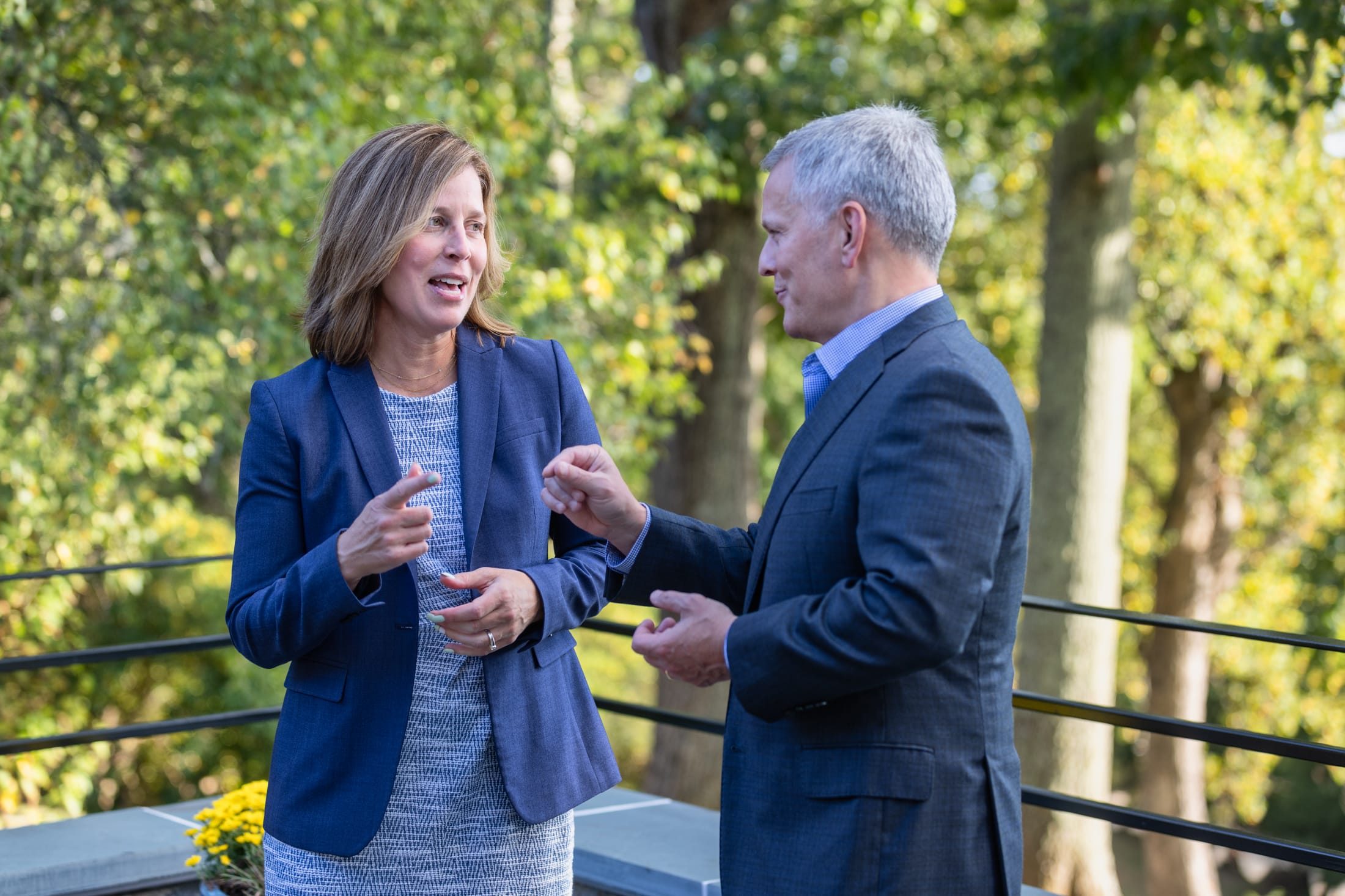 Esther Manheimer talking with Gov. Josh Stein