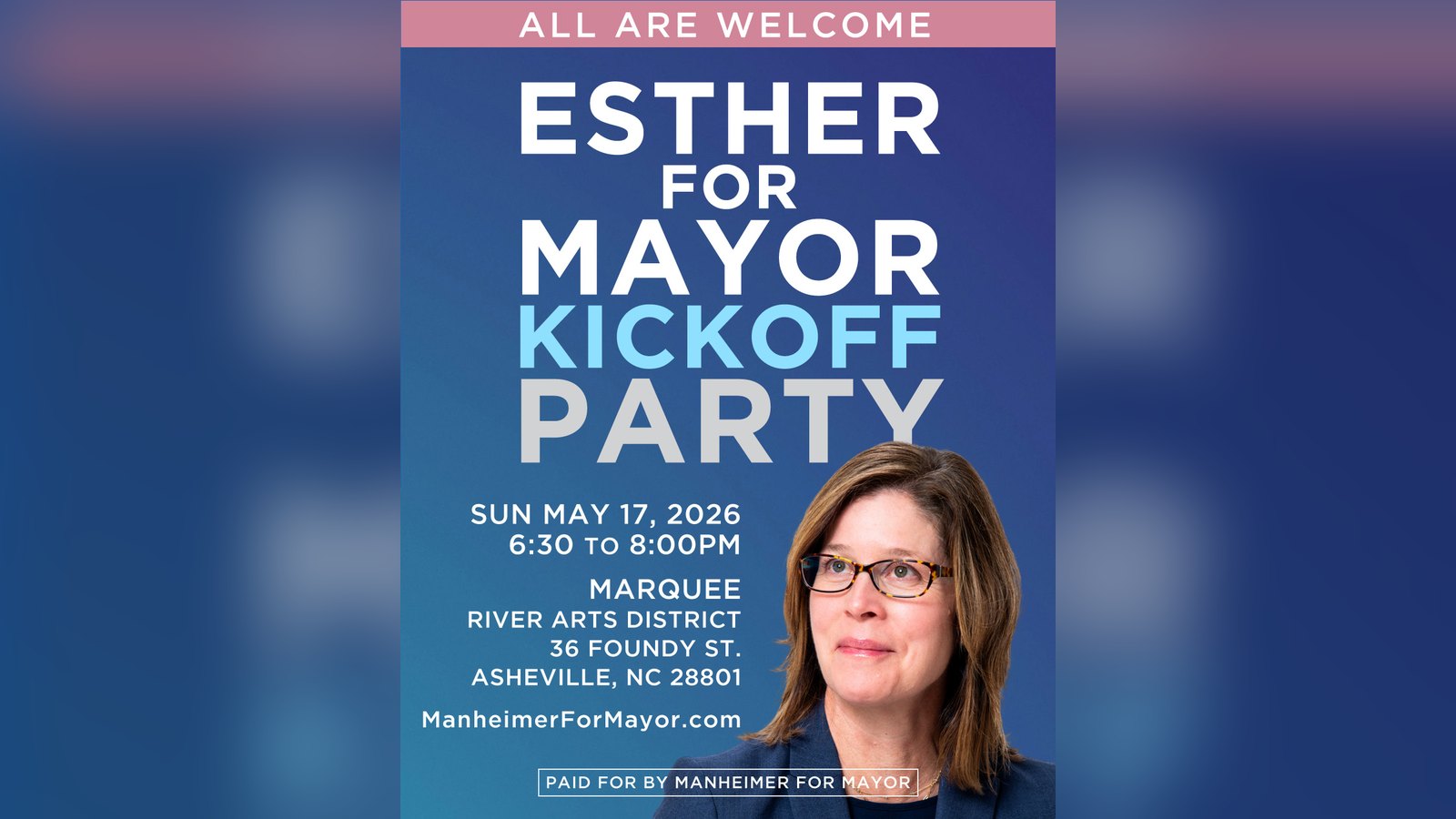 Esther for Mayor Kickoff Party!