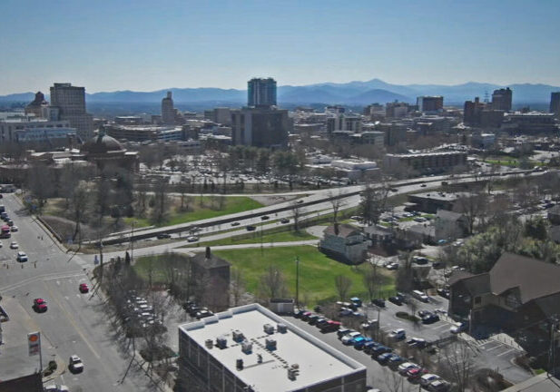 Pictured:Birds eye view of downtown Asheville, NC - During their Oct. 25, 2022 meeting, Asheville City Council unanimously approved allocating $6 million dollars to go to the Housing Trust Fund, which will help create affordable housing in the city. (Photo credit: WLOS Staff)
