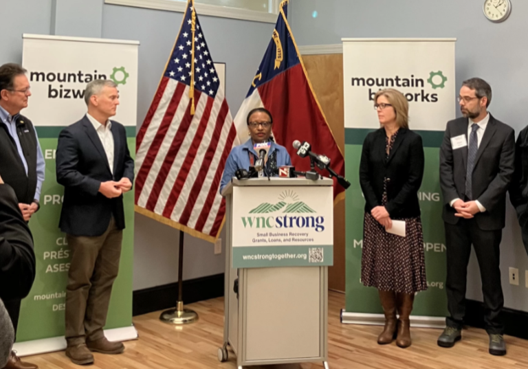 Acting U.S. Department of Housing and Urban Development Secretary Adrianne Todman speaks during an event at Mountain BizWorks in downtown Asheville Tuesday, January 7, 2025.